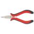 Длинногубцы изогнутые Mini, 130 мм, никелированные, авторазжим, двухкомпонентные рукоятки Matrix