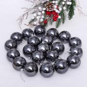 Шар 6 см (набор 24 шт) Глянец, графит, 201-1692