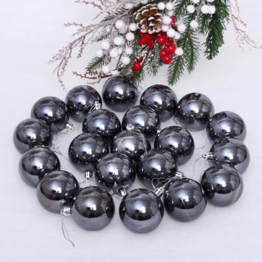 Шар 6 см (набор 24 шт) Глянец, графит, 201-1692
