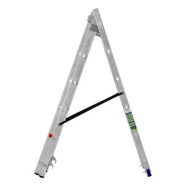 Лестница, 3х 6 ступеней трехсекционная алюминиевая 1,69м (h=2,67м; max h=3,3м), до 150кг, Сибртех