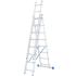 Лестница, 3х 8 ступеней (L=2,25м; h=3,63м; макс.h=4,75м)алюминиевая, трехсекционная, Россия, Сибртех