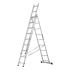 Лестница, 3х 9 ступеней трехсекционная алюминиевая 2,53м (h=3,91м;max h=5,31м), до 150кг, Сибртех