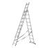 Лестница, 3х10 ступеней трехсекционная алюминиевая 2,81м (h=4,47м; max h=5,87м), до 150кг, Сибртех