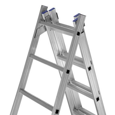 Лестница, 3х10 ступеней трехсекционная алюминиевая 2,81м (h=4,47м; max h=5,87м), до 150кг, Сибртех