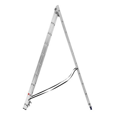 Лестница, 3х10 ступеней трехсекционная алюминиевая 2,81м (h=4,47м; max h=5,87м), до 150кг, Сибртех