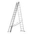 Лестница, 3х14 ступеней трехсекционная алюминиевая 3.96м (h=7,12 м, мах h=10.26м), до 150кг, Сибртех