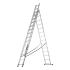 Лестница, 3х14 ступеней трехсекционная алюминиевая 3.96м (h=7,12 м, мах h=10.26м), до 150кг, Сибртех