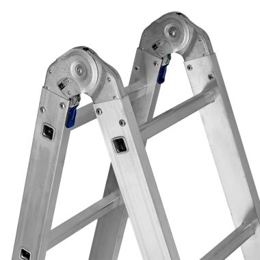 Лестница шарнирная алюминиевая, 4 х 4 ступени (h=1,20м; max h=4,64м) до 120 кг Россия, Сибртех