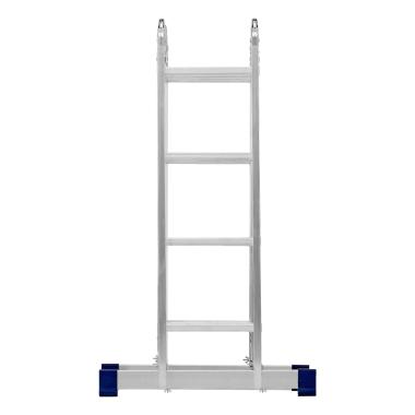 Лестница шарнирная алюминиевая, 4 х 4 ступени (h=1,20м; max h=4,64м) до 120 кг Россия, Сибртех