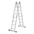 Лестница шарнирная алюминиевая, 4 х 4 ступени (h=1,20м; max h=4,64м) до 120 кг Россия, Сибртех