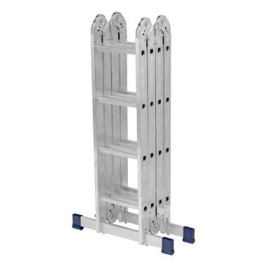 Лестница шарнирная алюминиевая, 4 х 4 ступени (h=1,20м; max h=4,64м) до 120 кг Россия, Сибртех