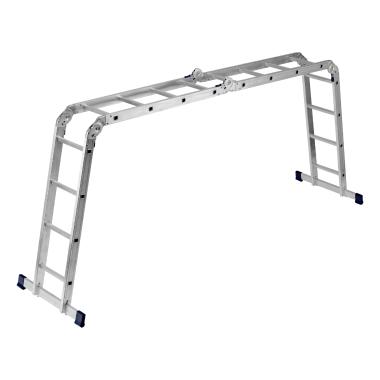 Лестница шарнирная алюминиевая, 4 х 4 ступени (h=1,20м; max h=4,64м) до 120 кг Россия, Сибртех