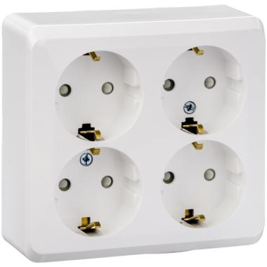 Розетка "Этюд"4ОП с/з белый Schneider Electric