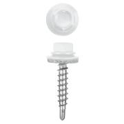 Саморез кровельный D 4.8 мм. 35 мм. Сигнально белый (RAL 9003) ( 50шт/упак)