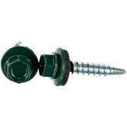 Саморез кровельный D 5,5 мм. 19 мм. Зелёный мох (RAL 6005) (100шт/упак)