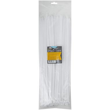 Хомут кабельный 400х7,6мм нейлон белый 100шт/упак, MOS