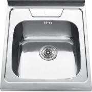 Мойка накладная 0,6мм 500*600мм. гл.16см.вып.31/2 матовая, с сифоном 0,6/160 Gota Rocio