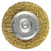 Щетка для дрели 75 мм, плоская со шпилькой, латунированная витая проволока//Matrix