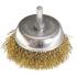 Щетка для дрели 75 мм, "чашка" со шпилькой, латунированная витая проволока//Matrix
