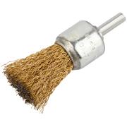Корщетка-венчик, со шпилькой, стальная латунированная волнистая проволока 24 мм КУРС