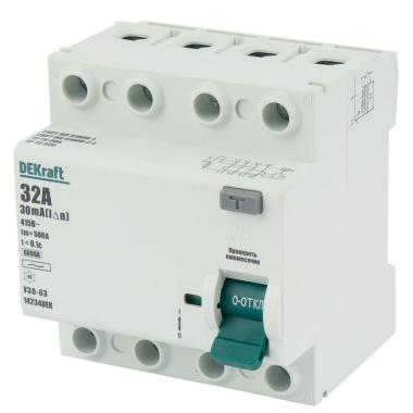 Автомат УЗО 2П 32А 30мА DEKraft УЗО-03 Schneider Electric