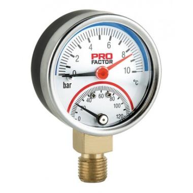 Термоманометр радиал. d-53мм 10bar 1/4" PF SG 870-10 (0-120С)
