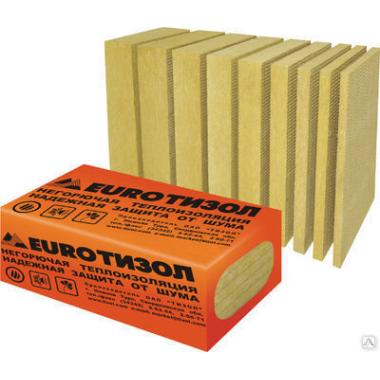 Утеплитель базальтовый ТИЗОЛ EURO-БЛОК - 60 кг/м3, (1000*600*50*12пл) , (7,2 м/кв), 0,36 м3