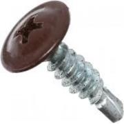 Саморез с прессшайбой, сверло, D 4,2 мм 19 мм шоколад (RAL 8017)