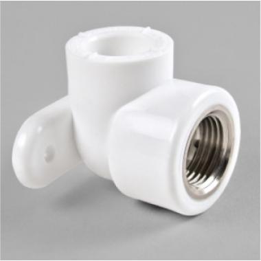 Угольник комбинированный с креплением ВР, D20-1/2", (70шт/кор.)