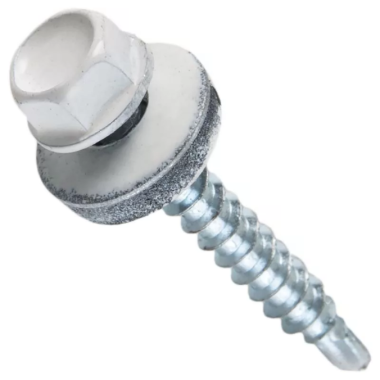 Саморез кровельный D 4.8 мм. 38 мм. Сигнально белый (RAL 9003)