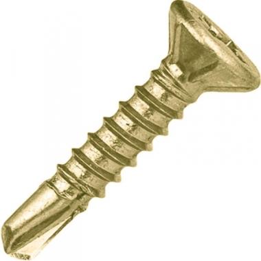 Саморез оконный с буром жёлтый 3,9*13