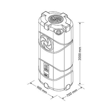 Емкость прямоугольная вертикальная 1000 л