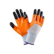 Перчатки нейлоновые глубокий облив ораньжево/черные В60