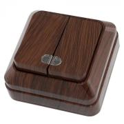 Выключатель "Ладога" 1ОП Бук проходной подсветкаTDM