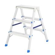 Стремянка двусторонняя 3 ступени, алюминиевая,(h=0.60m) Россия, Сибртех