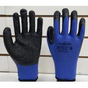 Перчатки утепленные с вспененным покрытием сине-черные В56