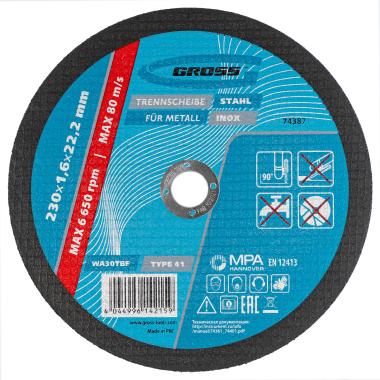 Круг отрезной по металлу, 230 х 1,6 х 22 мм Gross