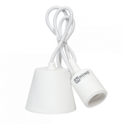 Патрон Е27 силиконовый со шнуром 1м белый