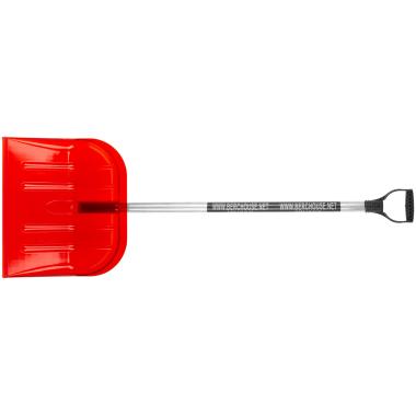 Лопата для уборки снега Профи поликарбонатная, алюминиевый черенок, средняя 465х410х1360 мм Berchouse