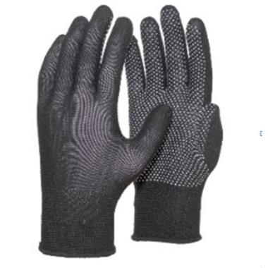 Перчатки нейлоновые черные "Микроточка" В27