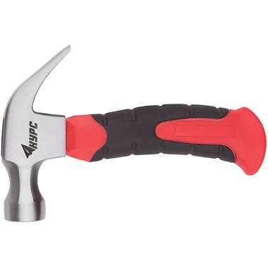 Молоток-гвоздодер укороченный, фиберглассовая обрезиненная ручка, 25 мм, 225 гр. КУРС