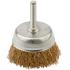 Корщетка, тип "чашка", со штифтом, стальная латунированная волнистая проволока 65 мм MOS