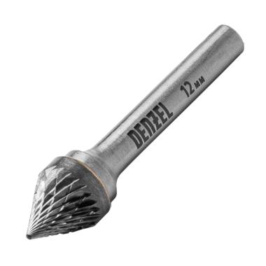 Борфреза твердосплавная по металлу, дереву, пластику, зенкер 60 град., тип-J, 12 мм,,Denzel