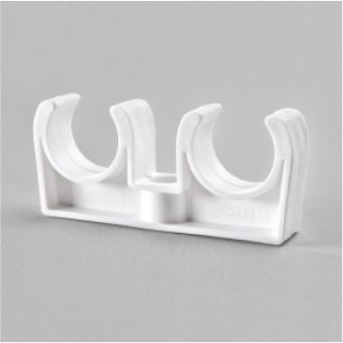 Крепеж ПП трубы D25 двойной, (200шт/кор.)