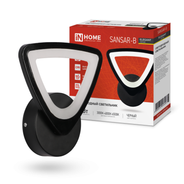 Светильник светодиодный Бра SANSAR 15Вт 3000-4000-6500К 1050Лм черный IN HOME