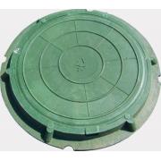 Люк полимер-песчаный, тип ЛМ (легкий) 3т, цвет зеленый (Низкий) 760/630/60/30