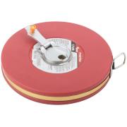 Рулетка геодезическая, фибергласовая лента, красный пластиковый корпус 30 м FIT