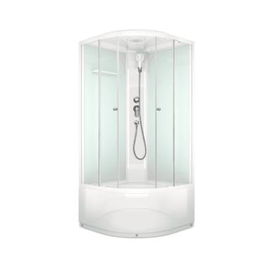Душевая кабина Delight Slim 88high, выс поддон, бел стенки, сатин-мат стекла, без эл. 80*80*218