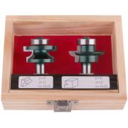 Фрезы по дереву комбинированные универсальные, набор 2 шт., деревянный бокс, dxh=41х19,5 мм