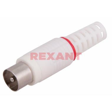 Разъем штекер TV без пайки белый REXANT